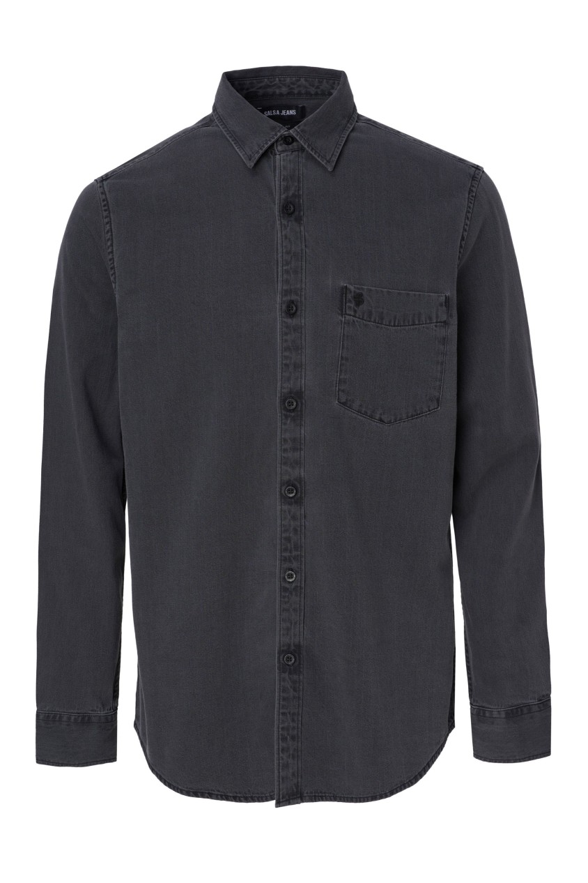 REGULAR BLACK DENIM SHIRT OUTLET