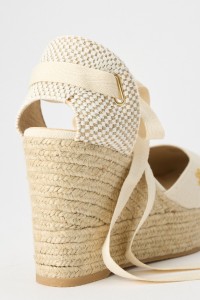 WEDGE-HEELED ESPADRILLES WITH PRINTED STRAPS