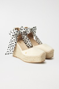 WEDGE-HEELED ESPADRILLES WITH PRINTED STRAPS