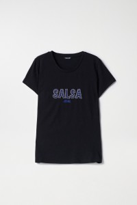 T-SHIRT AVEC LOGO SALSA ET PERLES