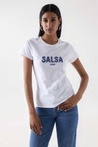 T-SHIRT AVEC LOGO SALSA ET PERLES