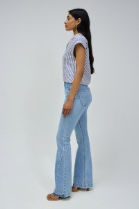 FAITH PUSH IN FLARE JEANS WITH HEM DETAIL