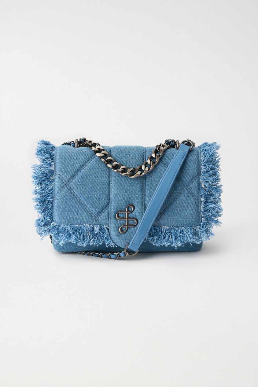 DENIM WALLET WITH CHAIN