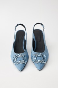 SAPATO SLINGBACK EM DENIM