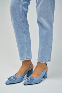 SAPATO SLINGBACK EM DENIM