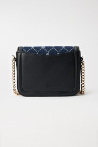 CROSSBODY BAG IN LEATHER WITH DENIM