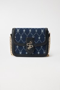 CROSSBODY BAG IN LEATHER WITH DENIM