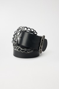 LEATHER BELT WITH METAL BUCKLE