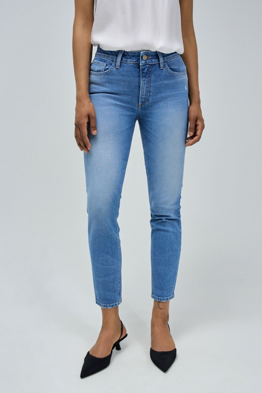 JEAN DESTINY PUSH UP CROPPED SKINNY AVEC ROTOS