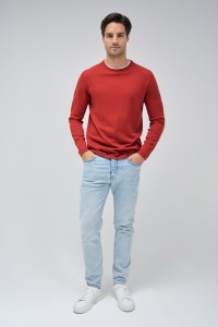 KNIT SWEATER WITH T-SHIRT COLLAR