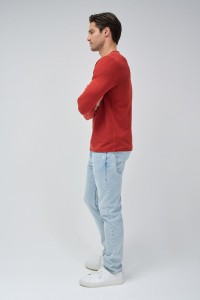 KNIT SWEATER WITH T-SHIRT COLLAR