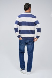 STRIPED SWEATSHIRT WITH LOGO