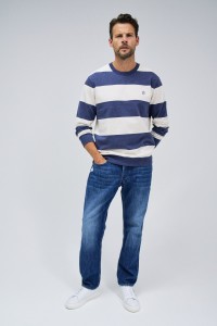 STRIPED SWEATSHIRT WITH LOGO