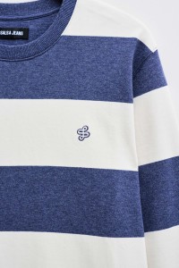 STRIPED SWEATSHIRT WITH LOGO