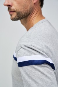 GREY T-SHIRT WITH STRIPES