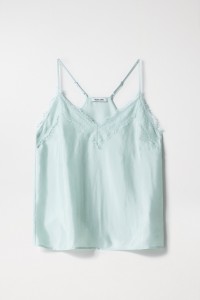 SATIN TOP WITH LACE DETAIL