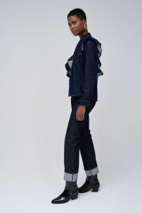 LIGHTDENIM SHIRT WITH RUFFLES