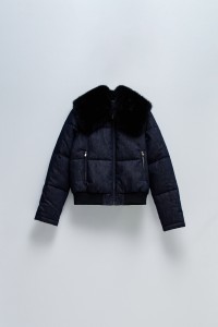 JEANSMANTEL PUFFER AUS DENIM