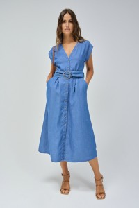 MIDI DRESS IN LIGHTDENIM