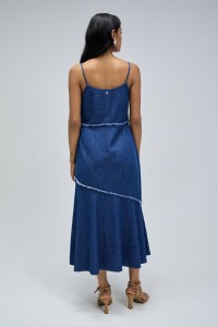 LIGHTDENIM DRESS WITH LINEN