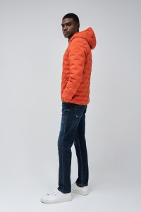 JEANSMANTEL PUFFER MIT TASCHE