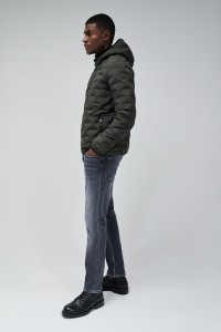 JEANSMANTEL PUFFER MIT TASCHE