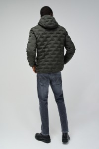 JEANSMANTEL PUFFER MIT TASCHE