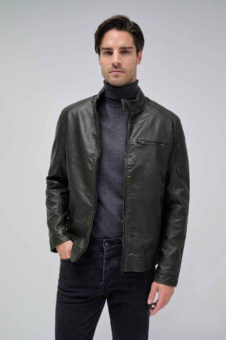 VESTE BIKER EFFET CUIR