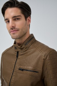 BIKER JACKET LEATHER EFFECT