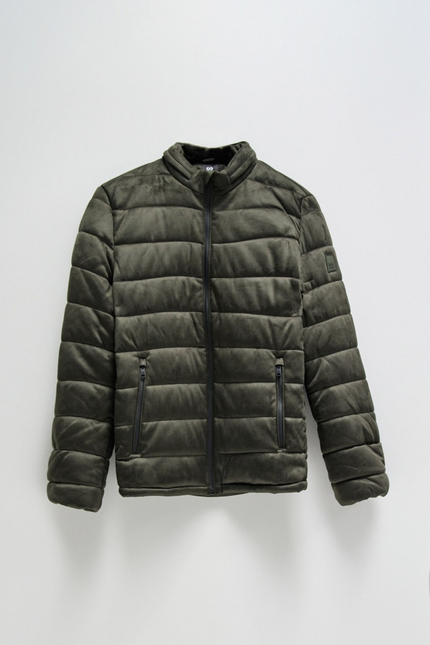 CASACO PUFFER EM SUEDE