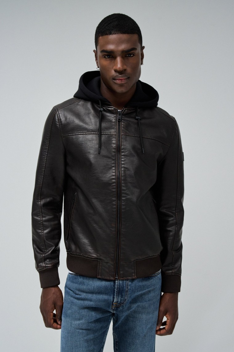 BLOUSON EFFET CUIR