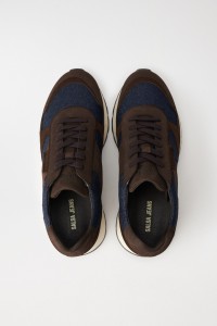 LEATHER AND DENIM TRAINERS