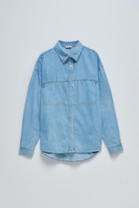 LIGHTDENIM SHIRT WITH GLITTERS