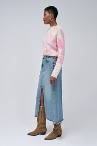 TRUE DENIM SKIRT WITH FRONT SLIT