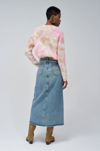 TRUE DENIM SKIRT WITH FRONT SLIT