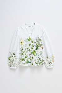 FLORAL PRINT JACQUARD BLOUSE