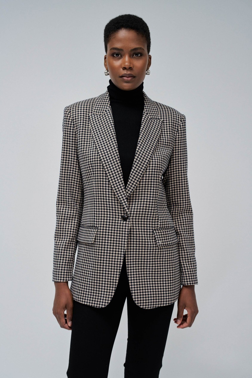 CHECKED BLAZER