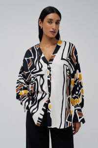 OVERSIZE SHIRT WITH COLOURED PATTERN