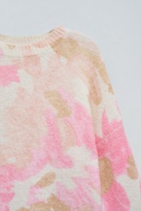 WOLL- UND MOHAIR-PULLOVER MIT BLUMENMUSTER