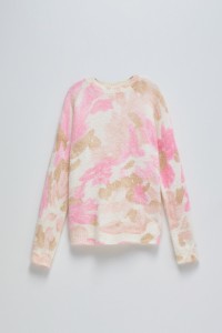 WOOL AND MOHAIR JUMPER WITH FLORAL PATTERN