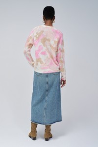 PULL EN LAINE ET MOHAIR AVEC MOTIF FLORAL