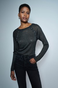 FINE SHINY KNIT SWEATER