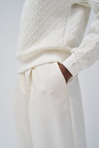 TEXTURED FLEECE SWEATER WITH SHINE