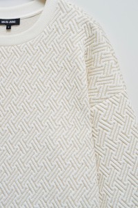 TEXTURED FLEECE SWEATER WITH SHINE