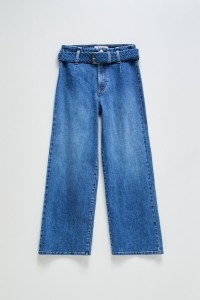 TRUE CROPPED WIDE JEANS WITH BELT