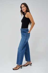 JEANS TRUE CROPPED WIDE MIT GRTEL