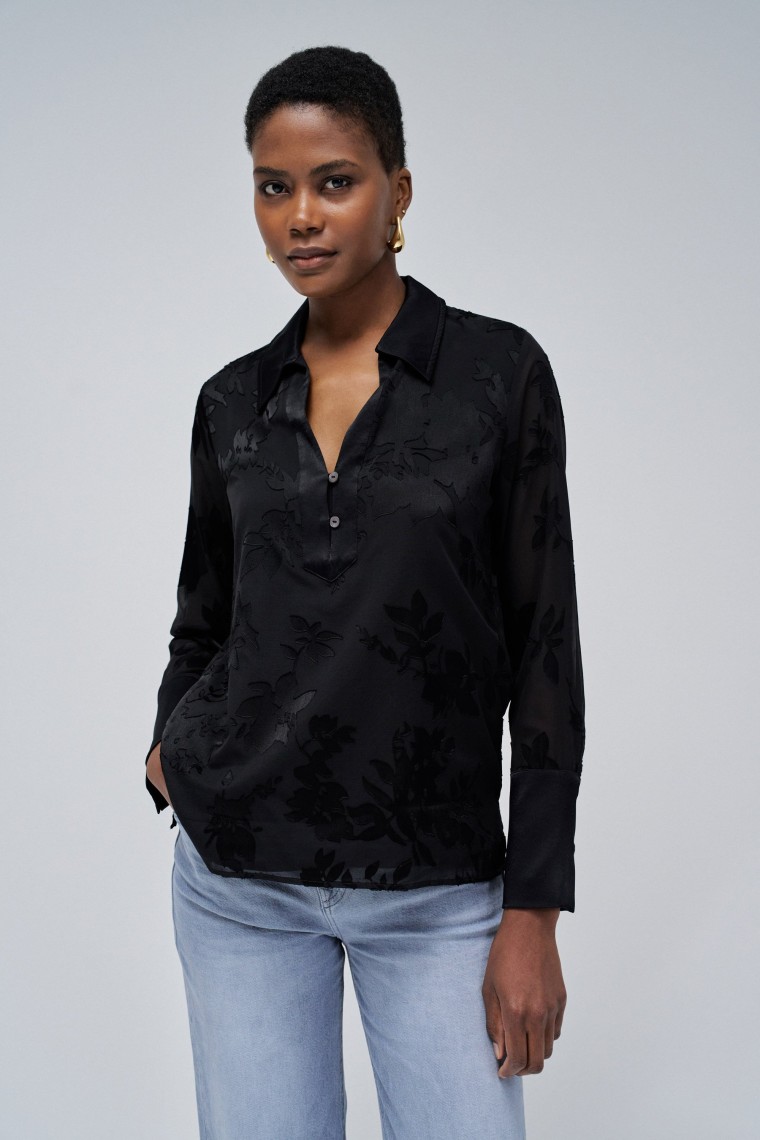 BLOUSE AVEC TEXTURE DEVORE