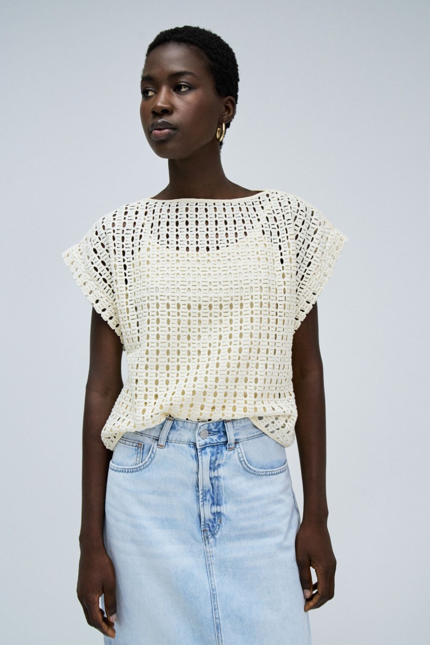 CROCHET KNIT T-SHIRT