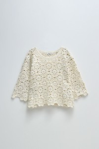 CROCHET JUMPER WITH FLORAL MOTIFS