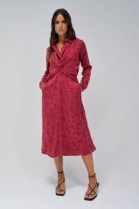 MIDI DRESS WITH JACQUARD PATTERN